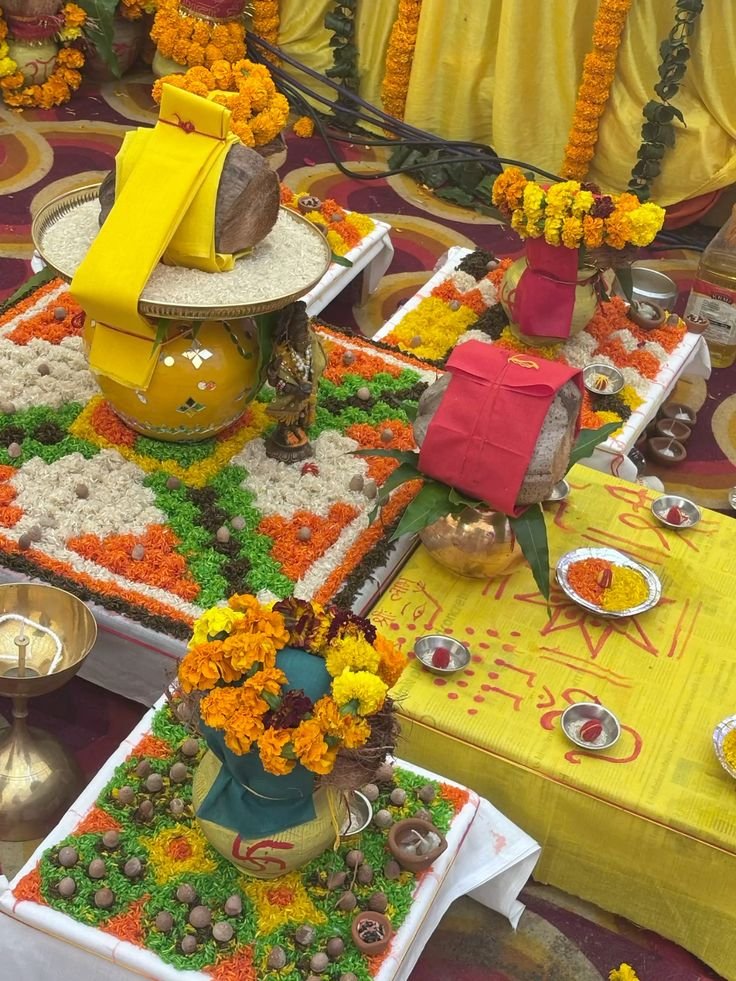 बहु-कलश पूजा सजावट