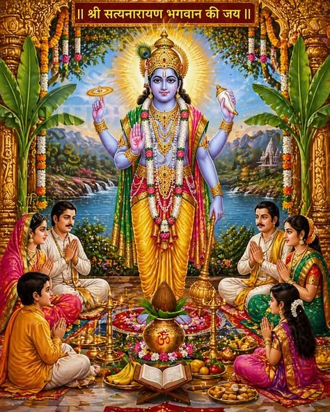 श्री सत्यनारायण भगवान पूजा चित्र